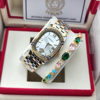 ساعة فرزاتشي مستطيل بطارية نسائي السوارة استيل ملو...