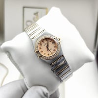 ساعة اوميغا نسائي بطارية استل ستيل بكامل الملحقات