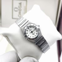 ساعة اوميغا نسائي بطارية استل ستيل بكامل الملحقات