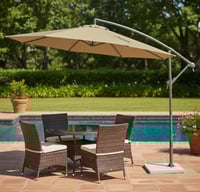 مظلة خارجية جانبية دائرية لون بيج