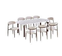 طقم طاولة طعام "مودرن" بلمسة بديل الرخام 8 كرسي لو...