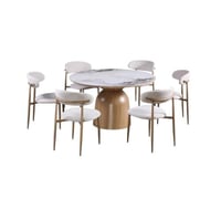 طقم طاولة طعام "أورورا" الدائرية 6كرسي