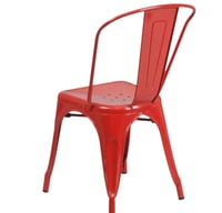 كرسي معدني بتصميم صناعي لون أحمر