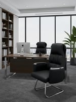 كرسي مكتب تنفيذي ثابت جلد فاخر