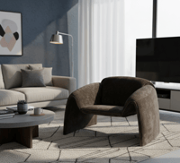 كنبة "أوريانا" الانسيابية المخملية لون بيج