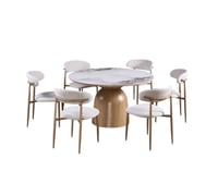 طقم طاولة طعام "أورورا" الدائرية 6كرسي