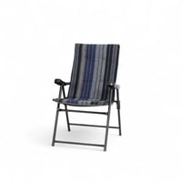 كرسي بر قابل للطي مخطط ازرق وأسود