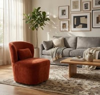 كرسي "أُفُق" المخملي المنحني