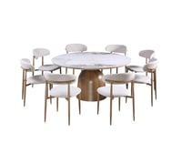 طقم طاولة طعام "أورورا" الدائرية 8كرسي