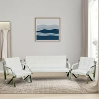 كنب مكتبي جلد كروم أبيض