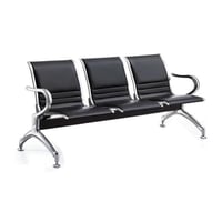 كرسي انتظار ثلاثي فاخر جلد اسود