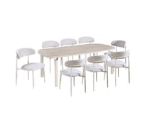 طقم طاولة طعام "مودرن" بلمسة بديل الرخام 8 كرسي لو...