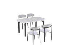 طقم طاولة طعام "مودرن" بلمسة بديل الرخام 4كرسي لون...