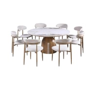 طقم طاولة طعام "أورورا" الدائرية 8كرسي