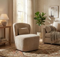 كرسي "أُفُق" المخملي المنحني