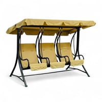 أرجوحة حديقة بثلاثة مقاعد بمظلة