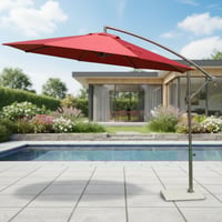 مظلة خارجية جانبية دائرية لون عنابي