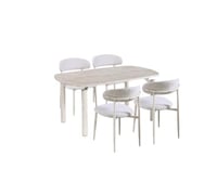 طقم طاولة طعام "مودرن" بلمسة بديل الرخام 4كرسي لون...