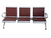 كرسي انتظار ثلاثي جلد كروم