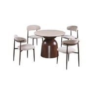 طقم طاولة طعام "أورورا" الدائرية 4كرسي