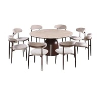 طقم طاولة طعام "أورورا" الدائرية 8كرسي