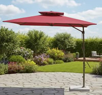 مظلة خارجية جانبية مربعة لون عنابي