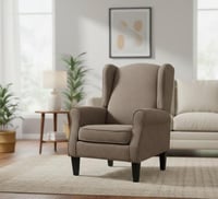 كرسي "وينج باك" الكلاسيكي لون بني