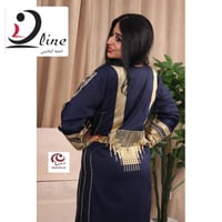 جلابية عسيري كريب ملكي كتان فاخر