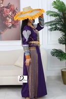 جلابية عسيري كريب ملكي كتان فاخر