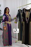 جلابية عسيري كريب ملكي كتان فاخر