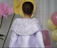 فستان موف مزين بالشك