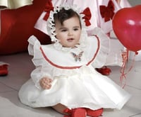 فستان الفراشه سكري واحمر