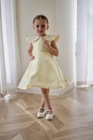 فستان ليموني بقصه كلوش