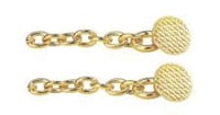 lingual button with gold chain 1pk /2pcs