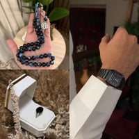 بكج التميز خاتم ملكي مقبض اسود + ساعه + سبحه