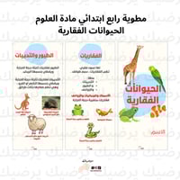 مطوية علوم صف رابع ابتدائي الحيوانات الفقارية