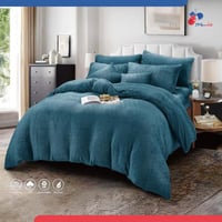 مفرش نفرين 8 قطع - أزرق بترولي