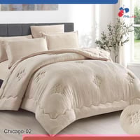 مفرش (Chicago 02) فاخر 6 قطع بتصميم جاكار أنيق