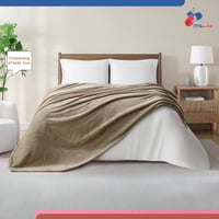 بطانية دونتيلا جاكار من الصوف - لون بني فاتح