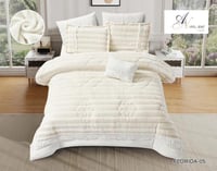 بكج مفرش نفرين 7 قطع - لحاف + شرشف مغاط + 4 أكياس...