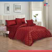 مفرش مخمل فرو مضغوط نفرين-لون احمر 6 قطع شتوي فاخر