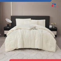 مفرش مخمل فرو نفرين -أوف وايت كريمي-6 قطع شتوي فاخ...