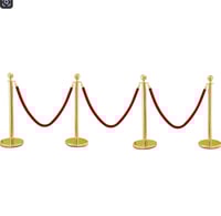 طقم حواجز تنظيم ذهبي ( 2 عمود مع حبل )