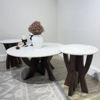 طقم طاولة قهوة مع +2 طاولة جانبية