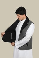 سديري لندن – جوخ فاخر بوجهين أسود / رمادي