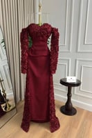 فستان سهره عودي باربي قماش ورد رااقي من Mair Fashi...