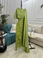 فستان أصفر باربي مع ورد فخم ️من Mair Fashion