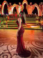 فستان سهره فصوص زركون بطانه تفته راق من miar fashi...