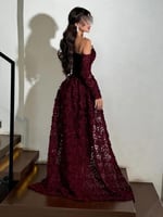 فستان سهره عودي باربي قماش ورد رااقي من Mair Fashi...