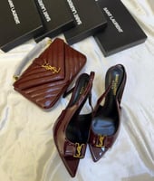 طقم سان لوران عنابي